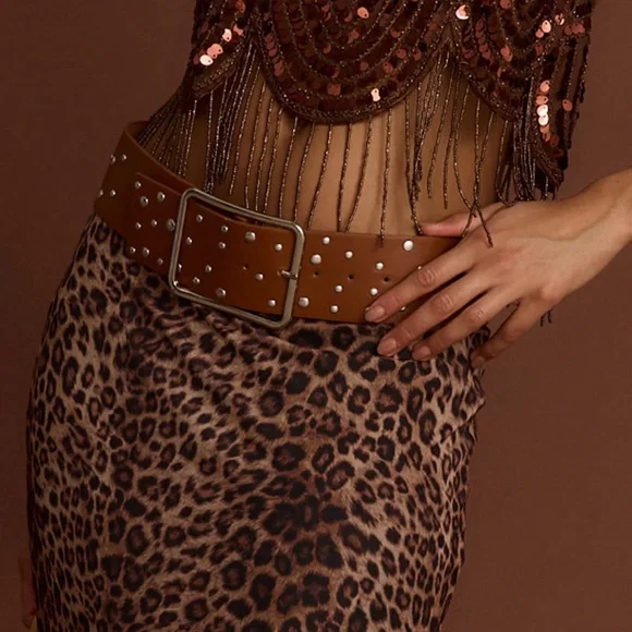 Brown Studded belt - Picture 1 of 5